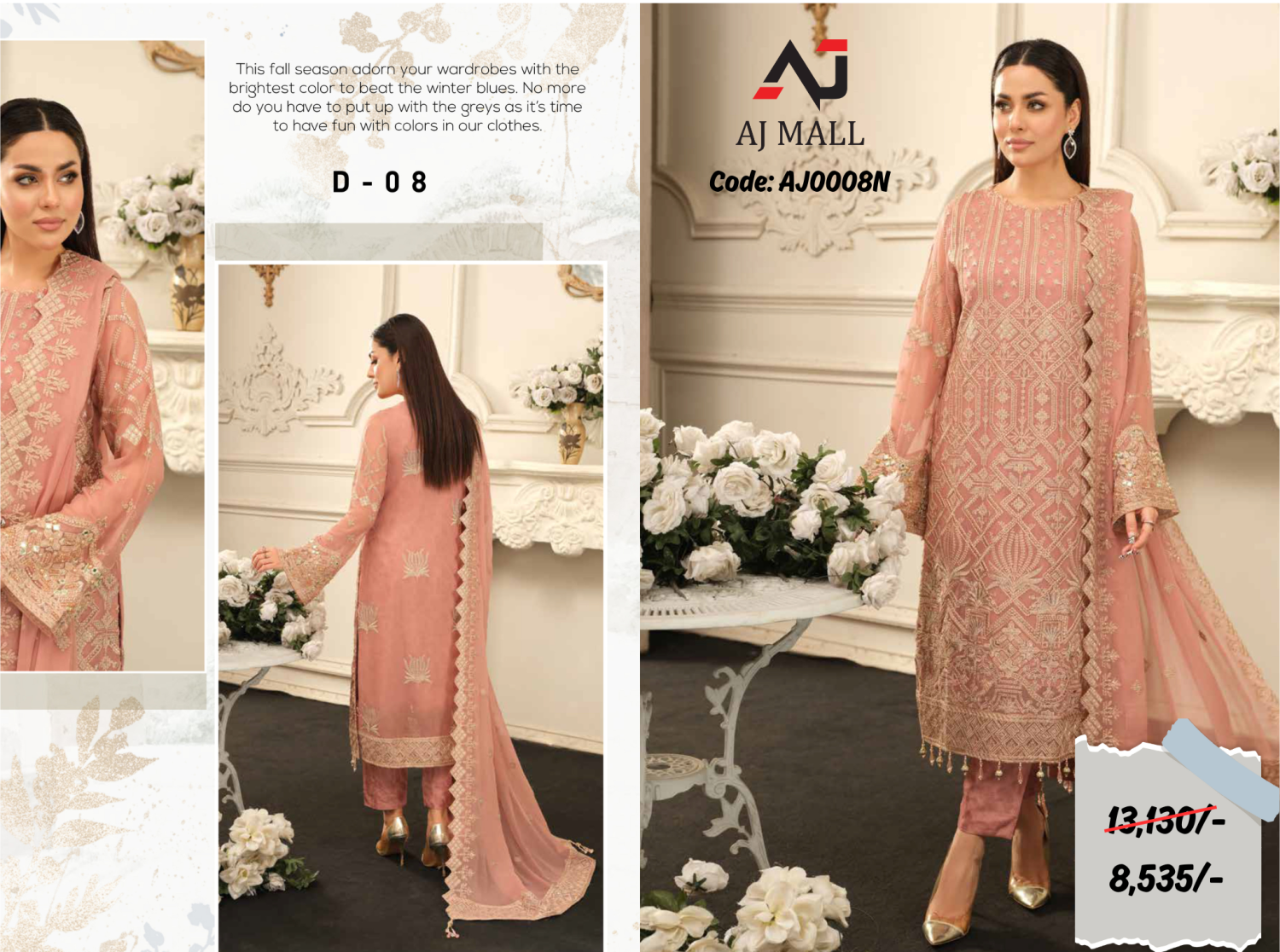 Noors Aliyna luxury chiffon 3 Pcs Collection / AJ0008N