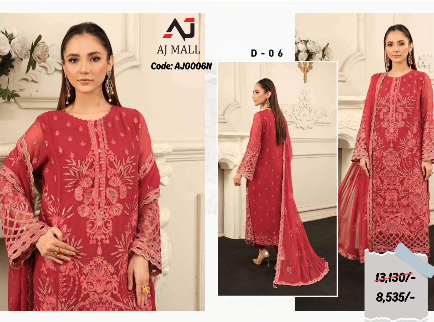 Noors Aliyna luxury chiffon 3 Pcs Collection / AJ0006N