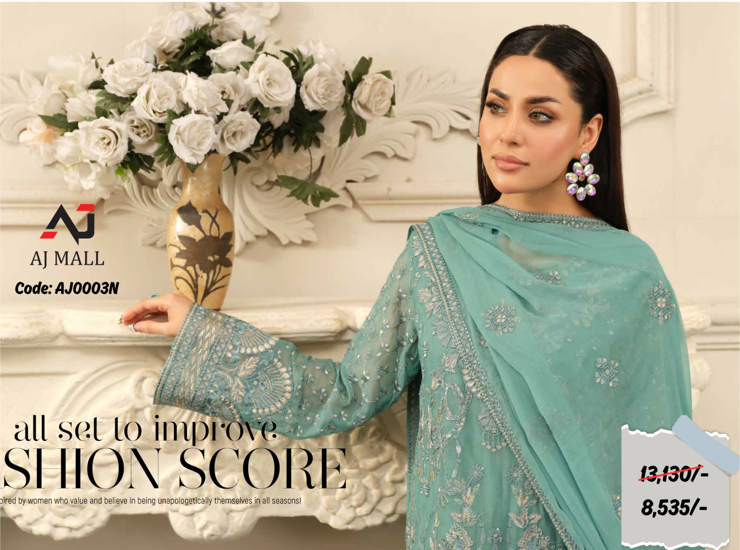 Noors Aliyna luxury chiffon 3 Pcs Collection / AJ0003N