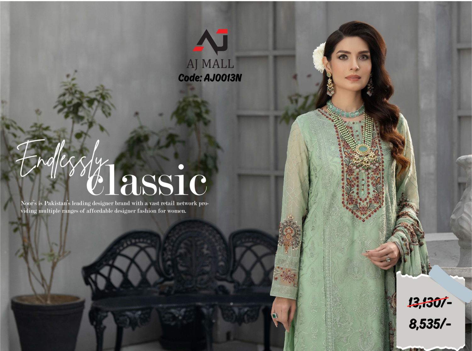 Noors Surmaya Luxury Chiffon 3 Pcs Collection / AJ0013N