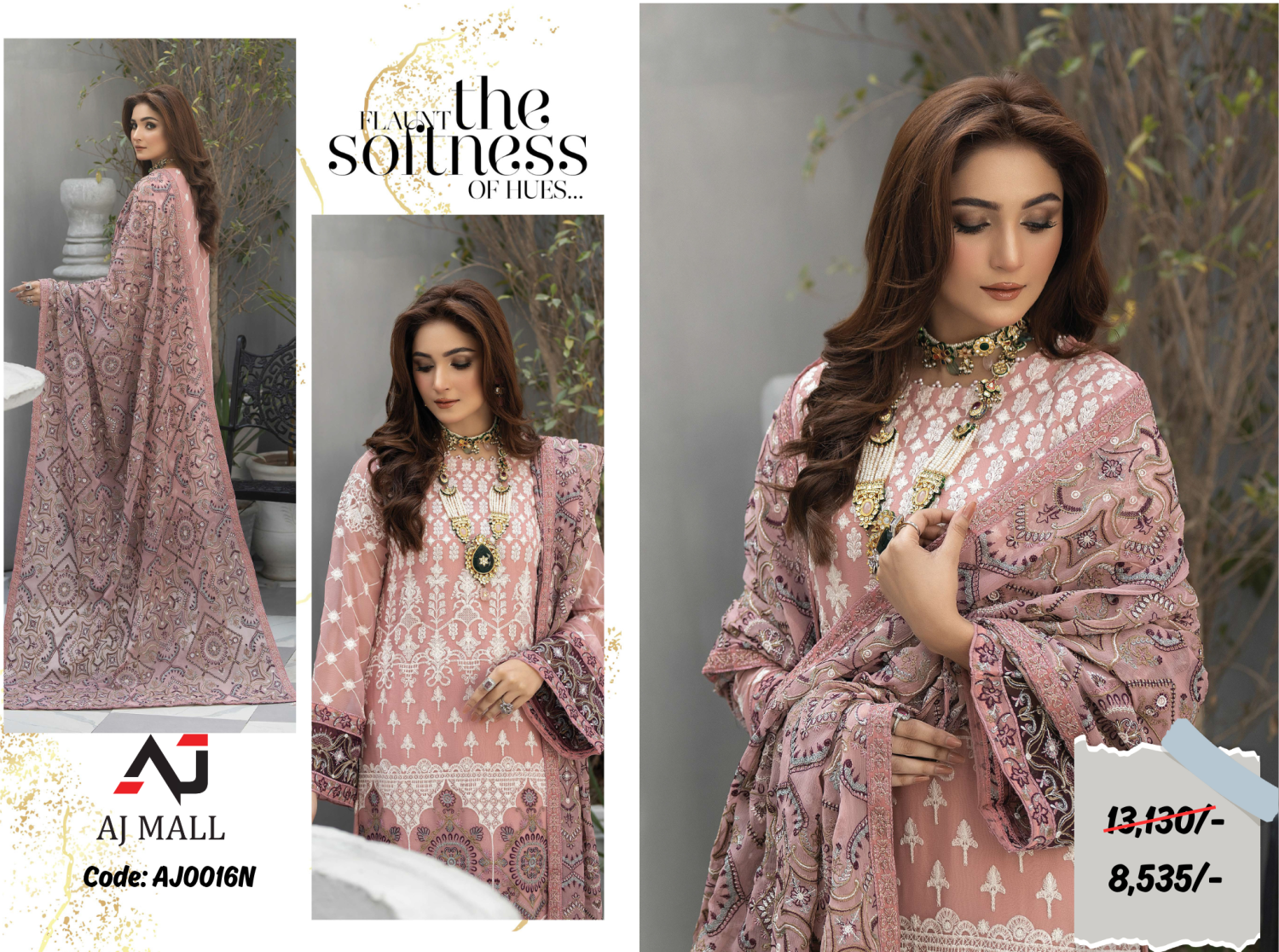 Noors Surmaya Luxury Chiffon 3 Pcs Collection / AJ0016N