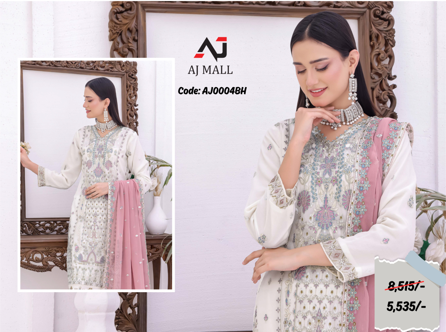 HORAIN LUXURY CHIFFON BIN HAMEED 3 PCS COLLECTION / AJ0004BH