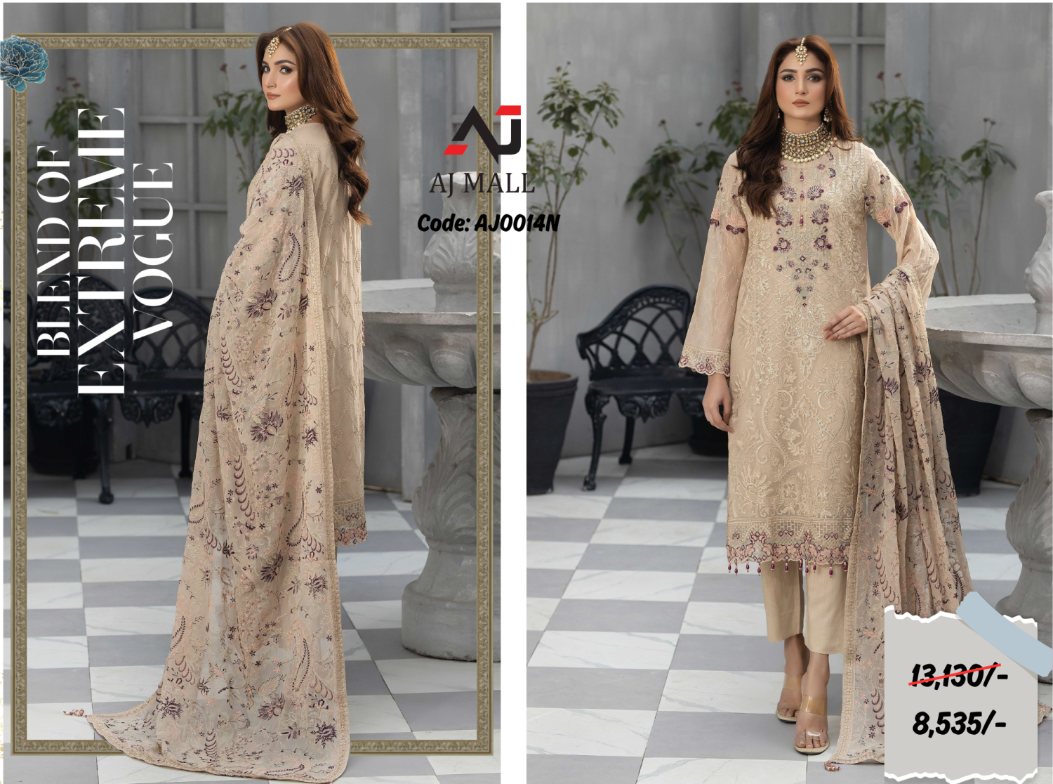 Noors Surmaya Luxury Chiffon 3 Pcs Collection / AJ0014N