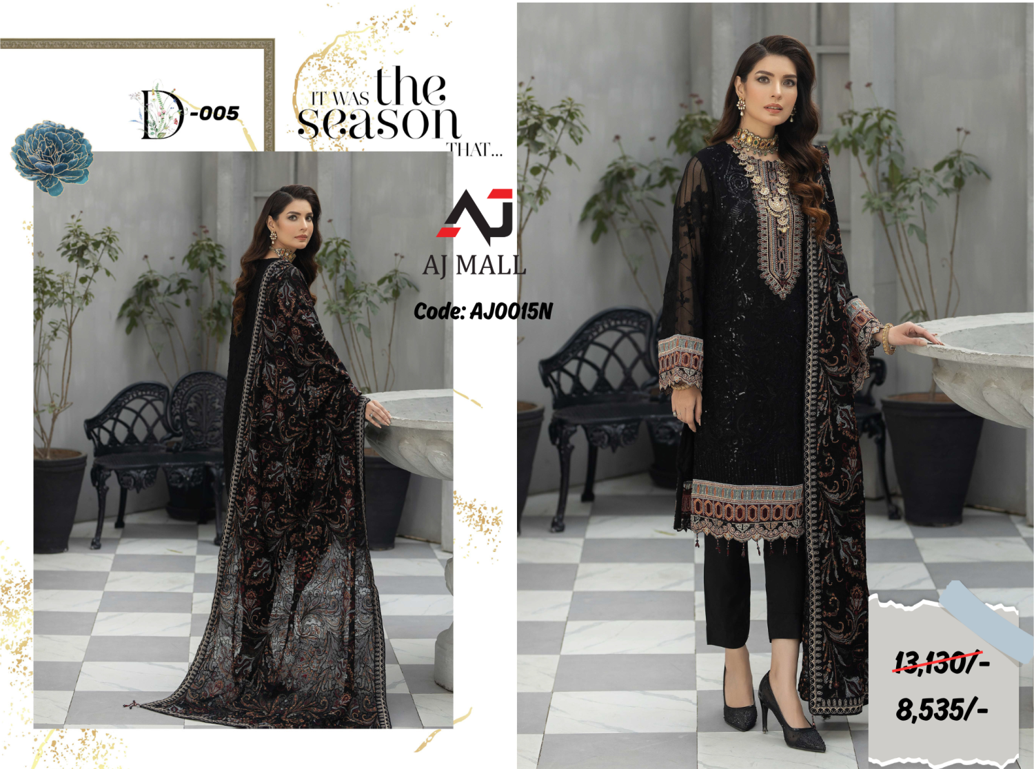 Noors Surmaya Luxury Chiffon 3 Pcs Collection / AJ0015N