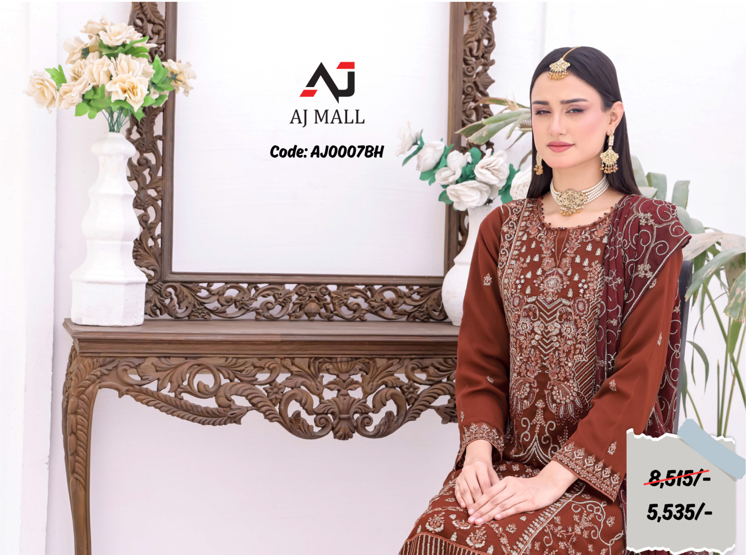 HORAIN LUXURY CHIFFON BIN HAMEED 3 PCS COLLECTION / AJ0007BH